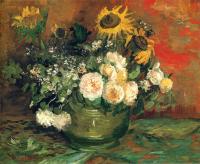 Gogh, Vincent van - Bowl with Sun Flowers,Roses and Other Flowers